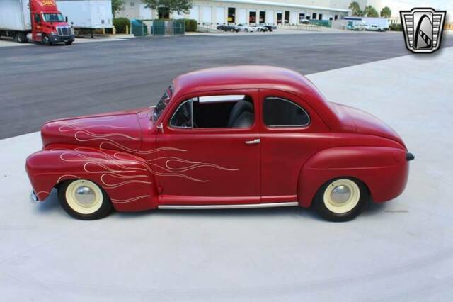 1947 Red Ford Super Deluxe Coupe
