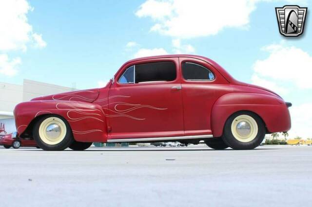 1947 Red Ford Super Deluxe Coupe