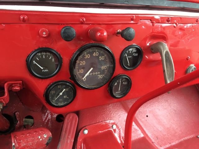 1947 Red Willys Jeep CJ 2 Convertible
