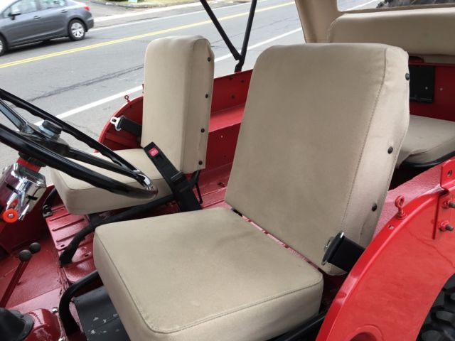 1947 Red Willys Jeep CJ 2 Convertible