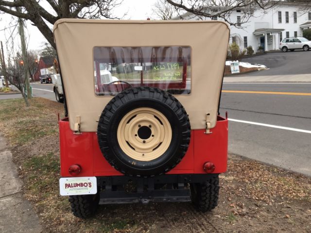 1947 Red Willys Jeep CJ 2 Convertible