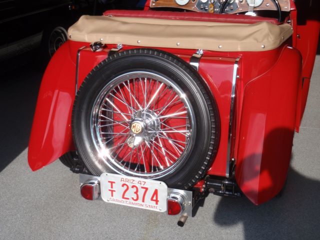 1947 Red MG T-Series Convertible