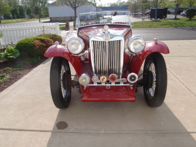 1947 Red MG T-Series Convertible