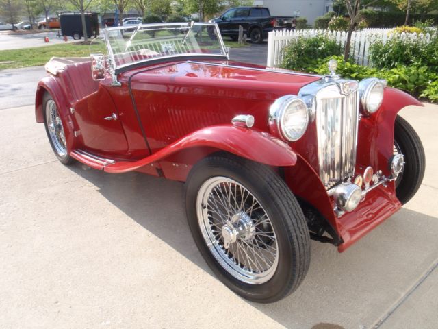 1947 Red MG T-Series Convertible