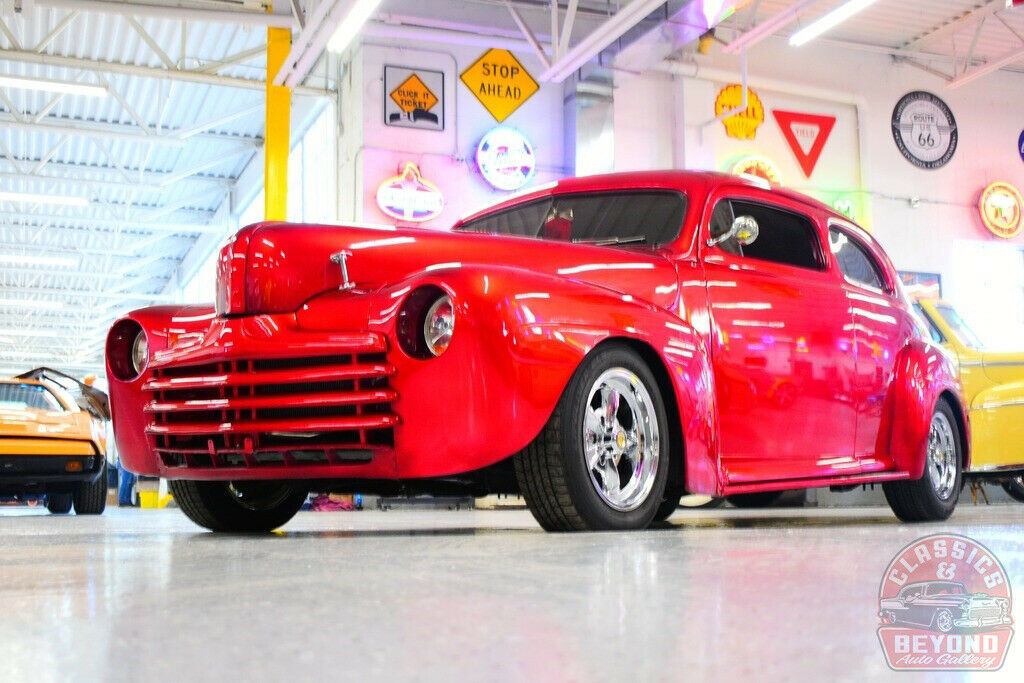 1947 Red Ford Two Door Coupe