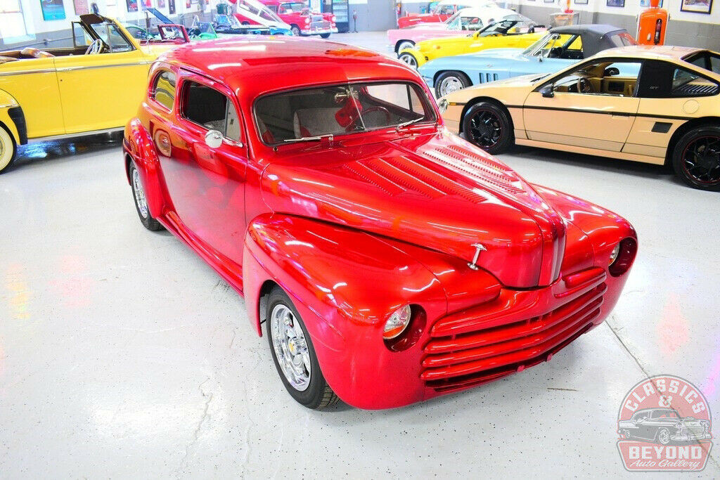1947 Red Ford Two Door Coupe
