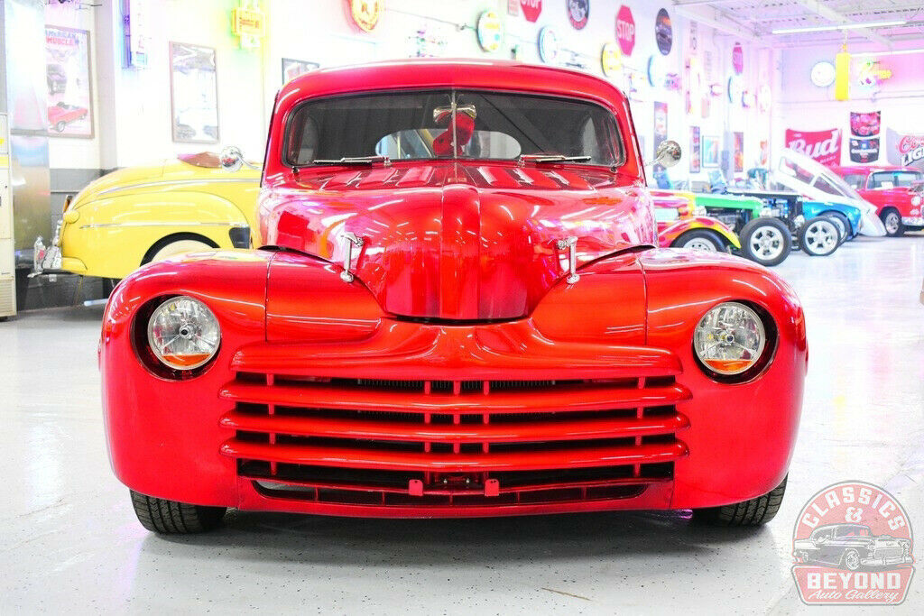 1947 Red Ford Two Door Coupe