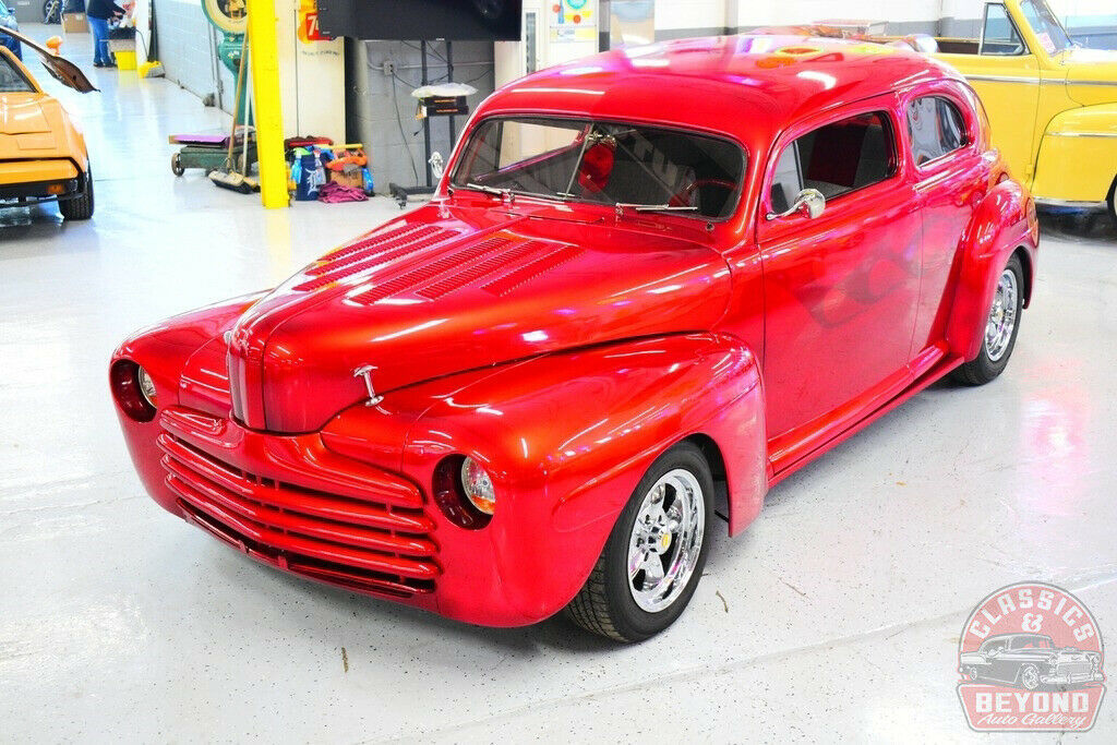 1947 Red Ford Two Door Coupe
