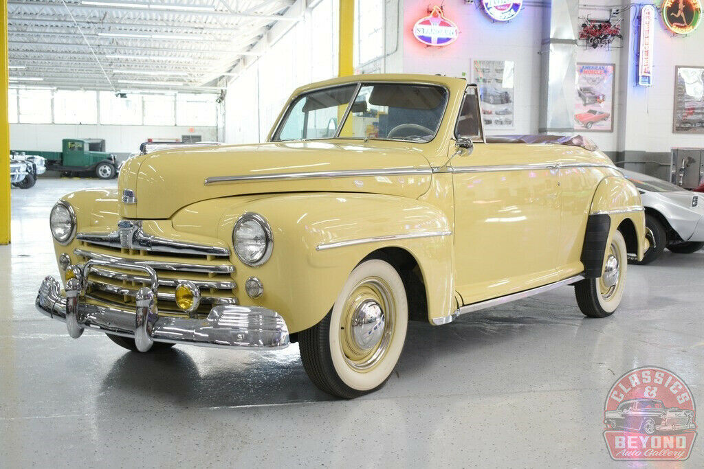 1947 Orange Ford Super Deluxe Convertible