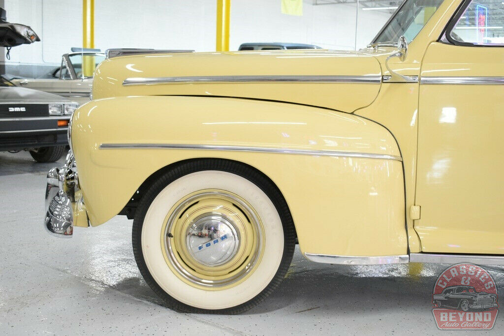 1947 Orange Ford Super Deluxe Convertible