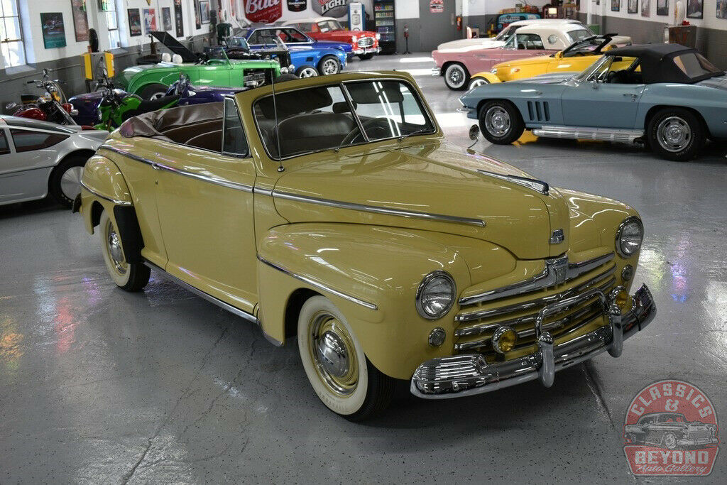 1947 Orange Ford Super Deluxe Convertible