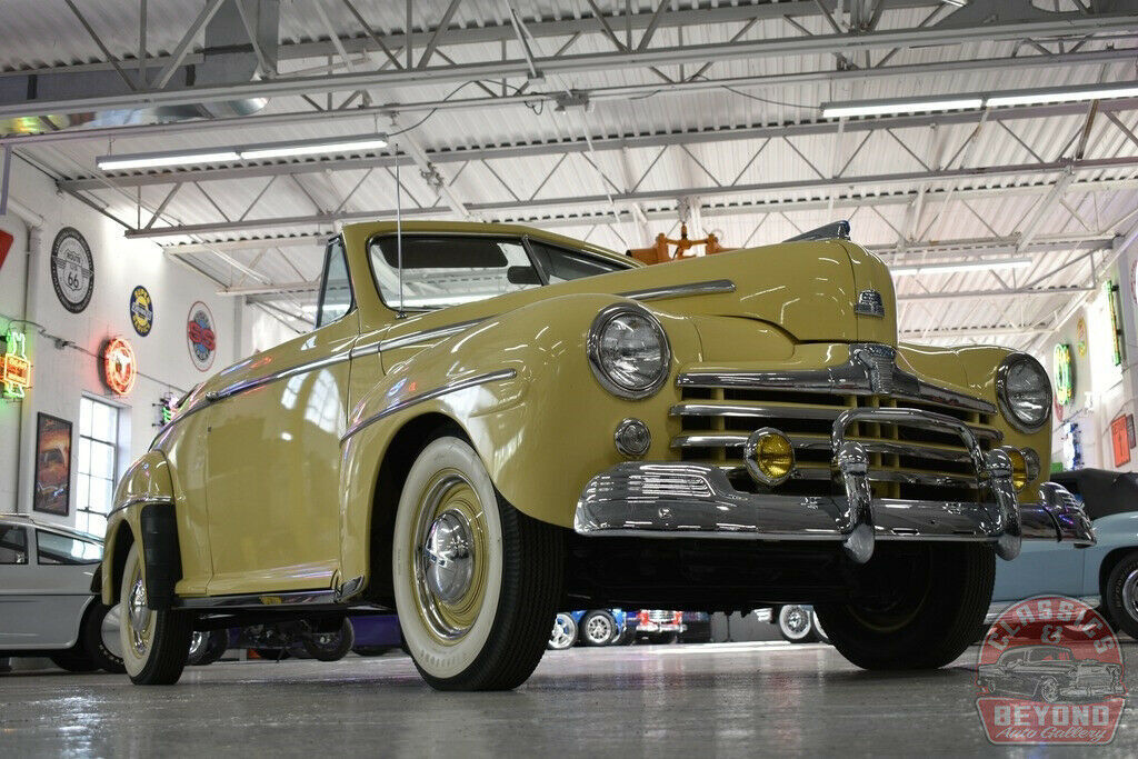 1947 Orange Ford Super Deluxe Convertible