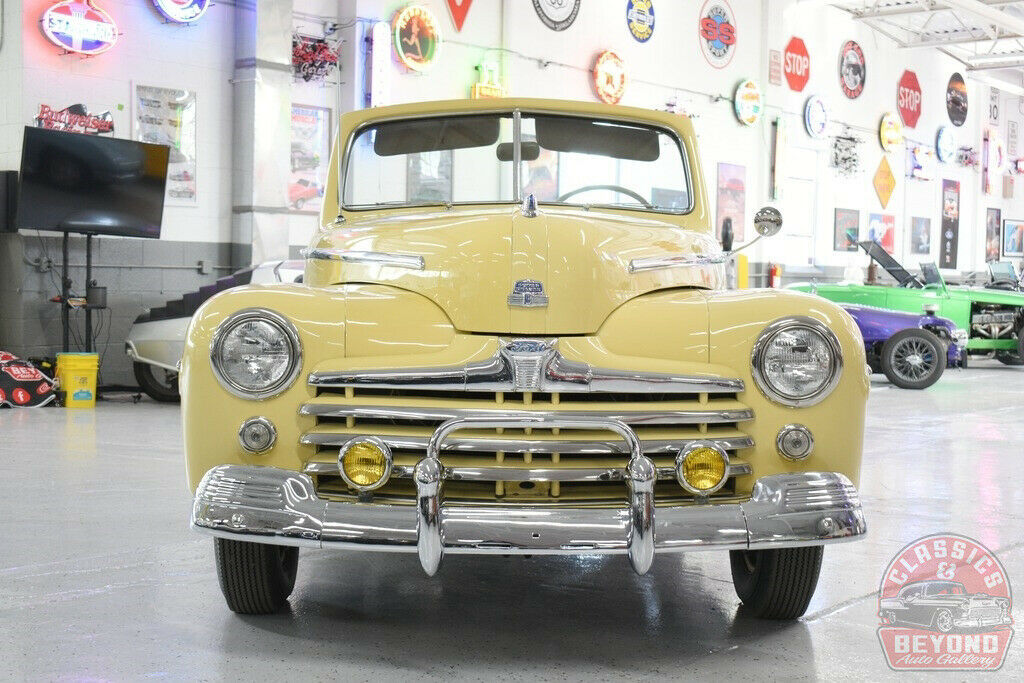 1947 Orange Ford Super Deluxe Convertible