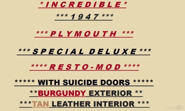 1947 Burgundy Plymouth Special DeLuxe Sedan