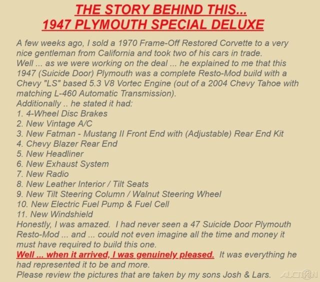 1947 Burgundy Plymouth Special DeLuxe Sedan