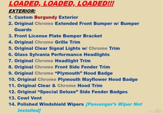 1947 Burgundy Plymouth Special DeLuxe Sedan