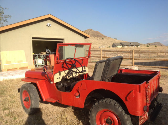 1947 Red Willys CJ2A Jeep 