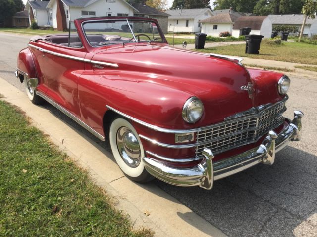 1948 Red Chrysler New Yorker 2 door convertible