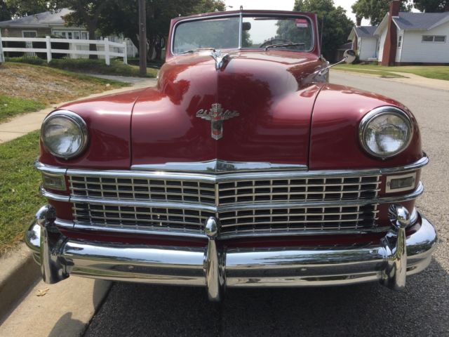 1948 Red Chrysler New Yorker 2 door convertible