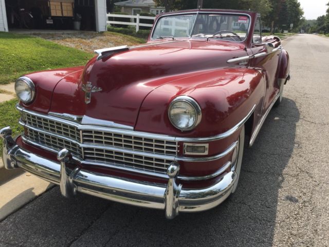 1948 Red Chrysler New Yorker 2 door convertible