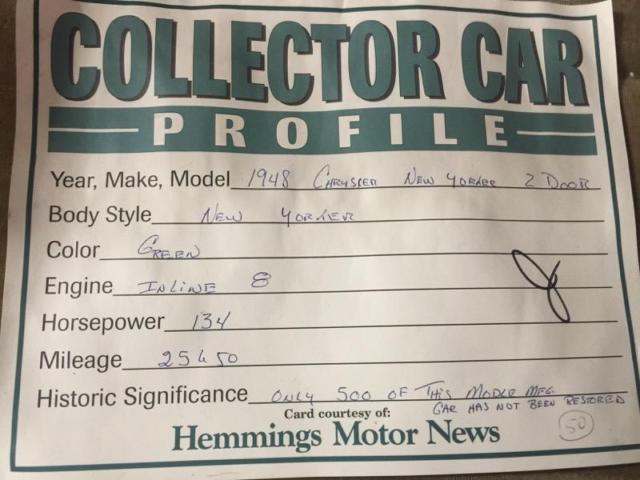 1948 Green Chrysler New Yorker