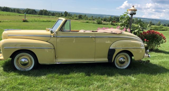 1948 Yellow Ford Super Deluxe Convertible