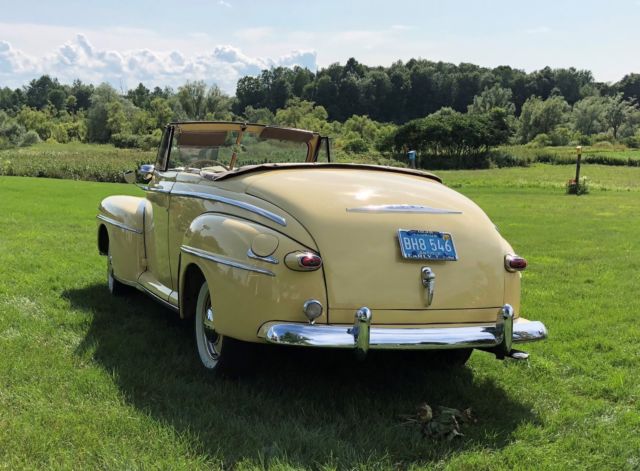 1948 Yellow Ford Super Deluxe Convertible