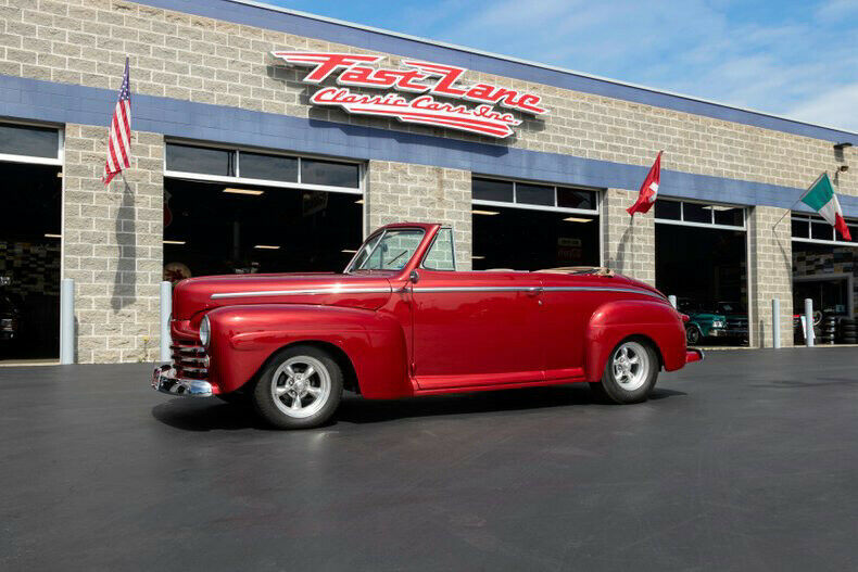 1948 Red Ford Deluxe Convertible