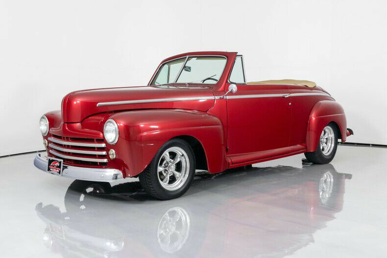 1948 Red Ford Deluxe Convertible