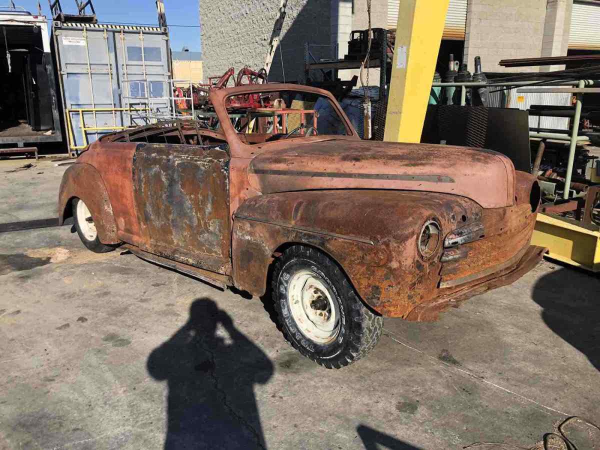 1948 Orange Ford standard Convertible