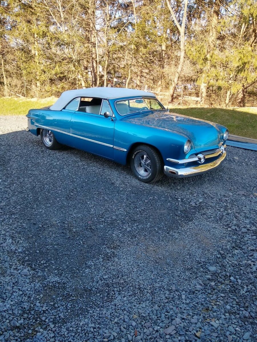 1949 Blue Ford Deluxe Convertible