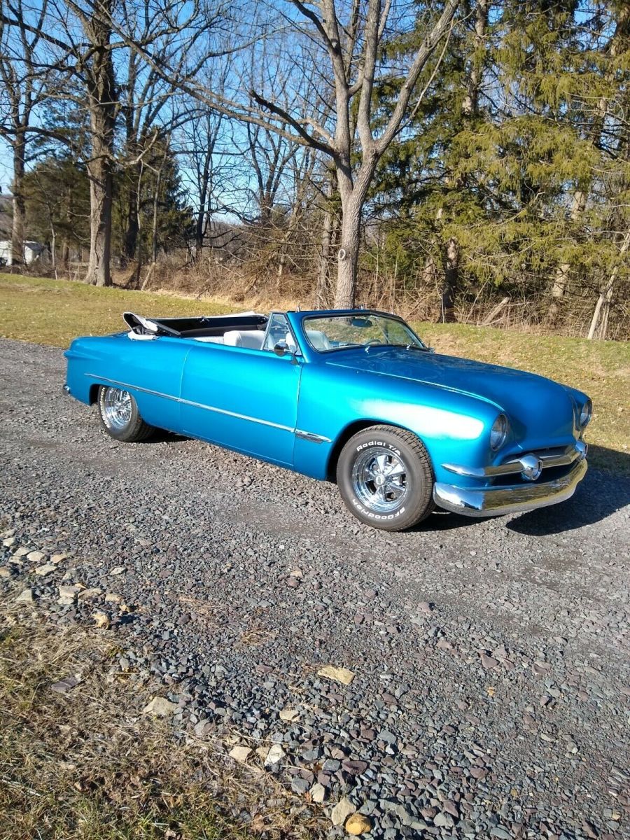 1949 Blue Ford Deluxe Convertible