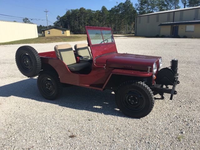 1949 Red Willys Convertible