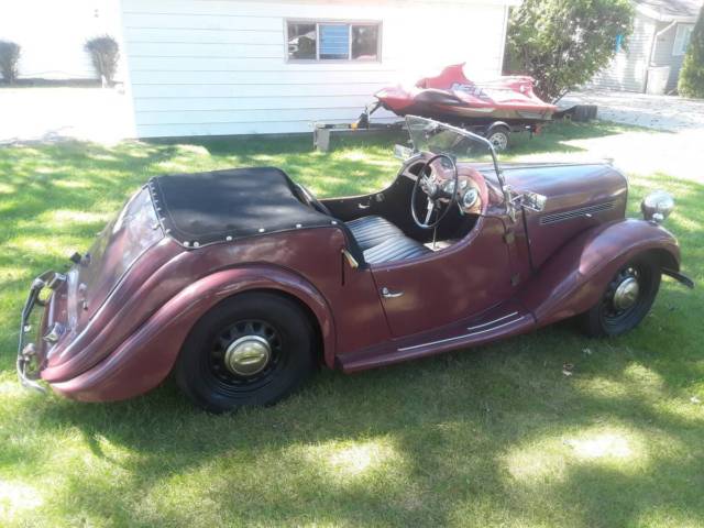 1949 Burgundy MG T-Series Convertible