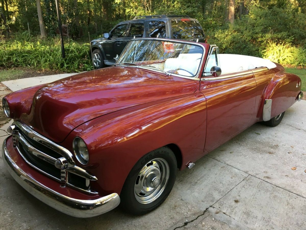 1950 Red Chevrolet Styleline Deluxe Convertible