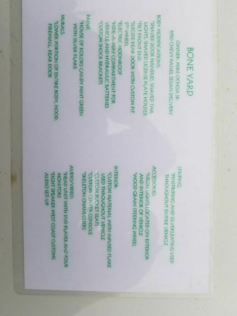 1950 Green Chevrolet Other Pickups Panel