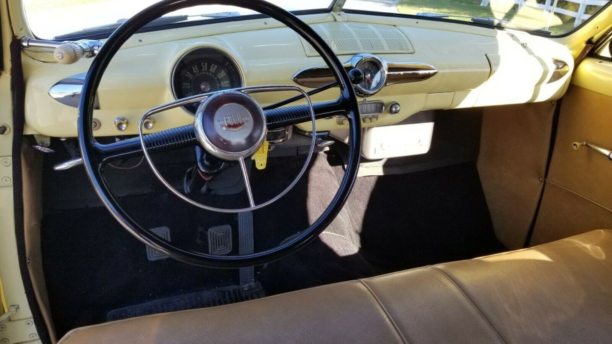 1950 Yellow Ford Deluxe Convertible