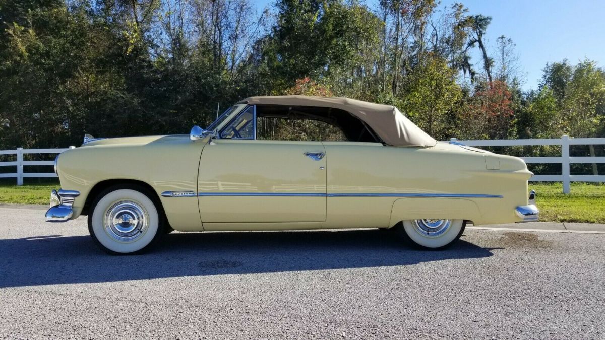 1950 Yellow Ford Deluxe Convertible