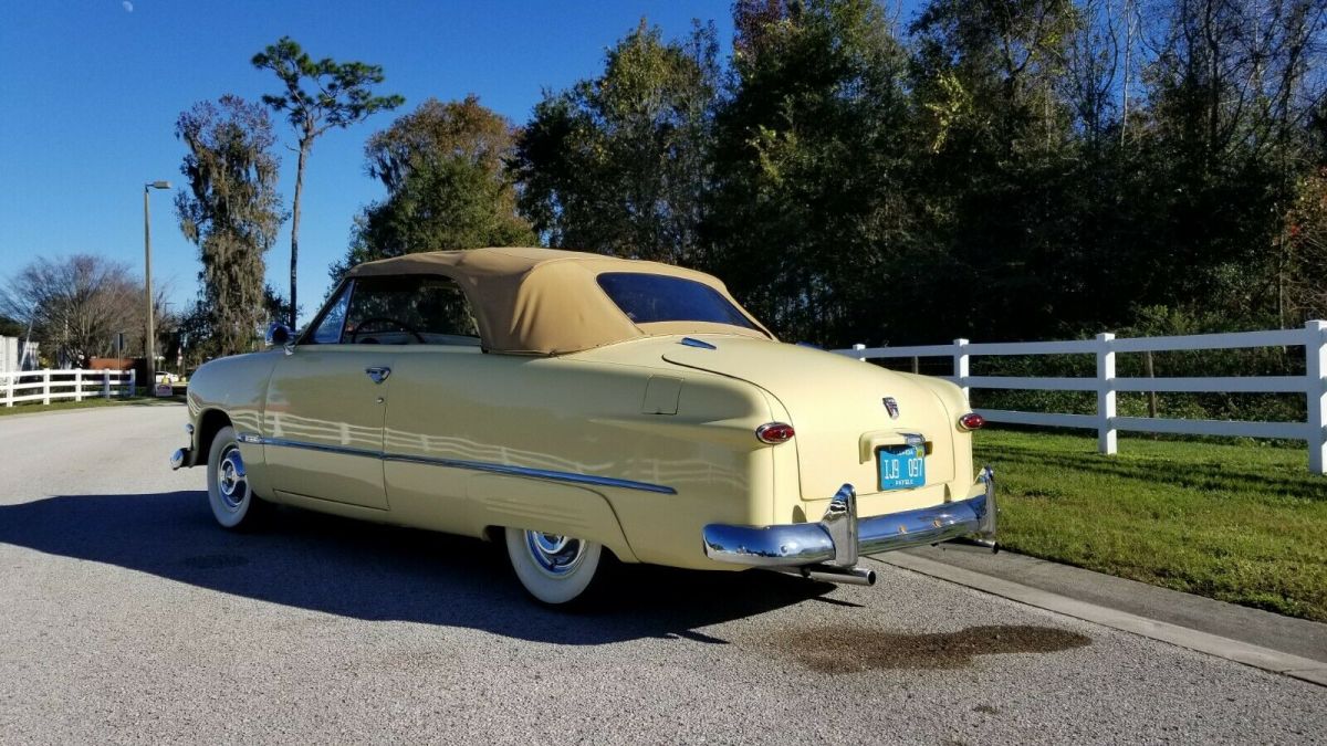 1950 Yellow Ford Deluxe Convertible