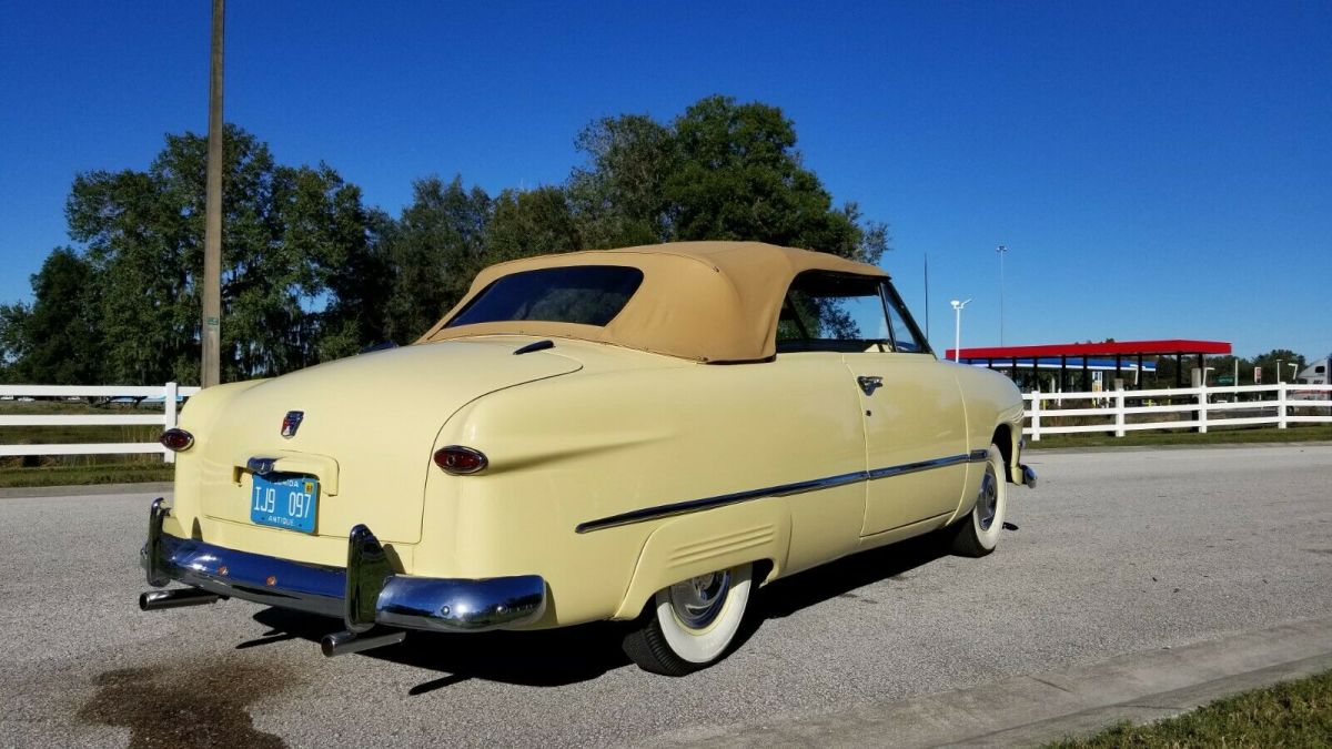 1950 Yellow Ford Deluxe Convertible