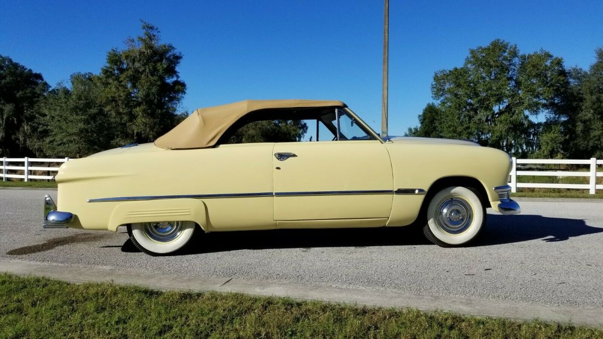 1950 Yellow Ford Deluxe Convertible