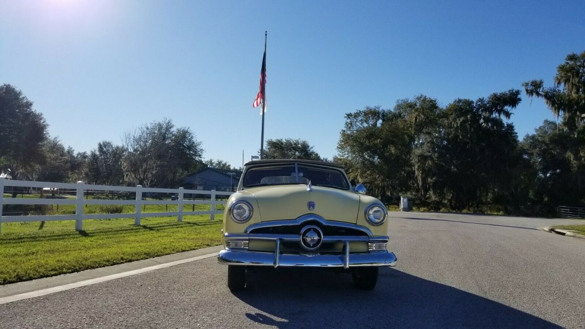 1950 Yellow Ford Deluxe Convertible