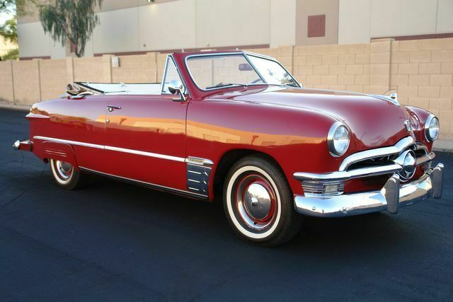 1950 Red Ford Deluxe Convertible