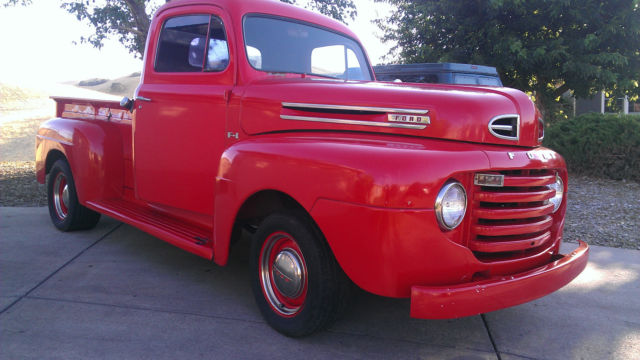 1950 Red Ford F-100 Standard Cab Pickup