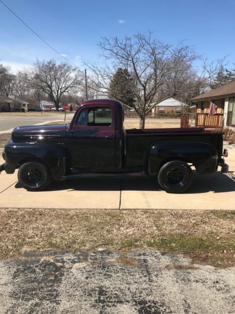 1950 Black/Burgundy Ford F-100 Standard Cab Pickup