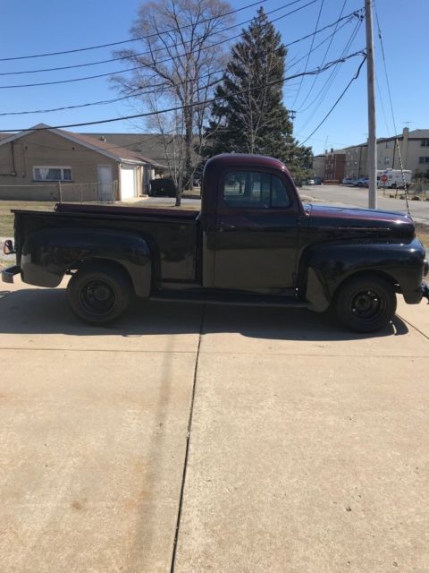 1950 Black/Burgundy Ford F-100 Standard Cab Pickup