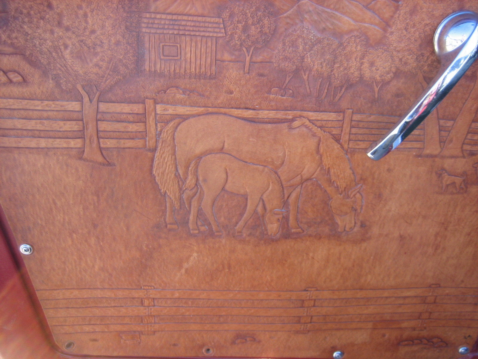 1950 Campus Red with Black Band Willys Jeepster Convertible