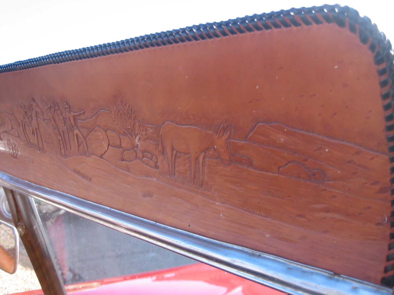 1950 Campus Red with Black Band Willys Jeepster Convertible