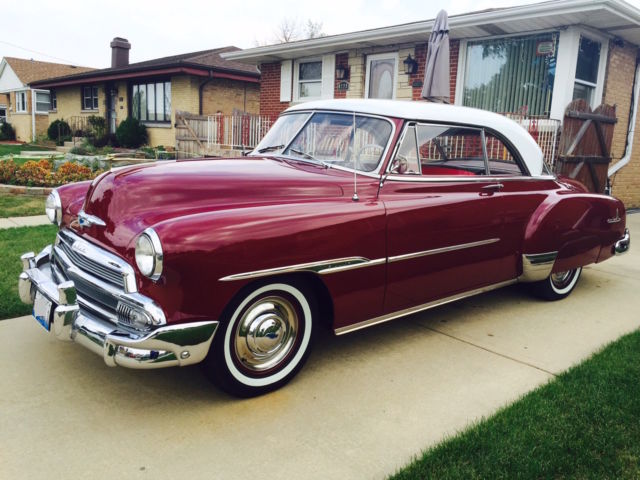 1951 Maroon with White Convertible Hardtop Chevrolet Bel Air/150/210