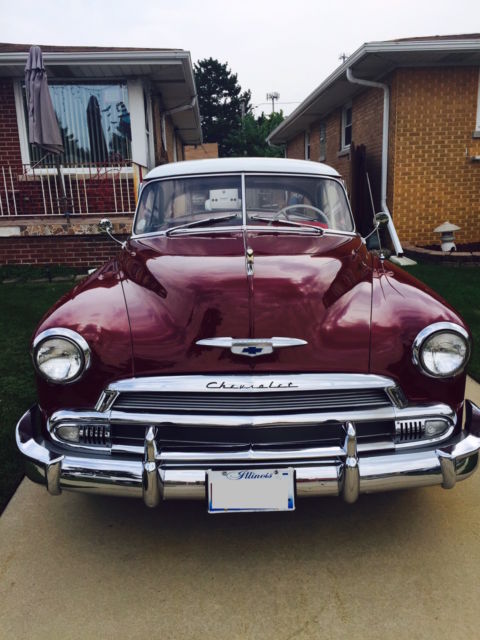 1951 Maroon with White Convertible Hardtop Chevrolet Bel Air/150/210